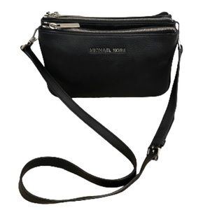 MICHAEL Michael Kors Bedford Triple Gusset Leather Crossbody Black